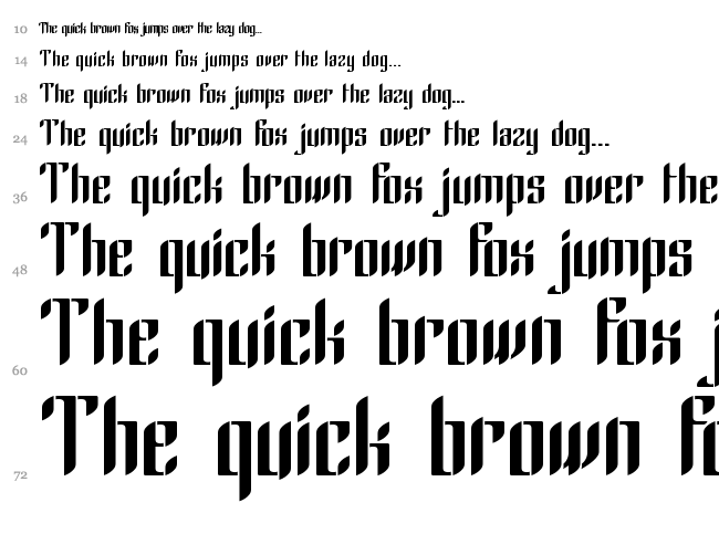 Gothic 45 font waterfall